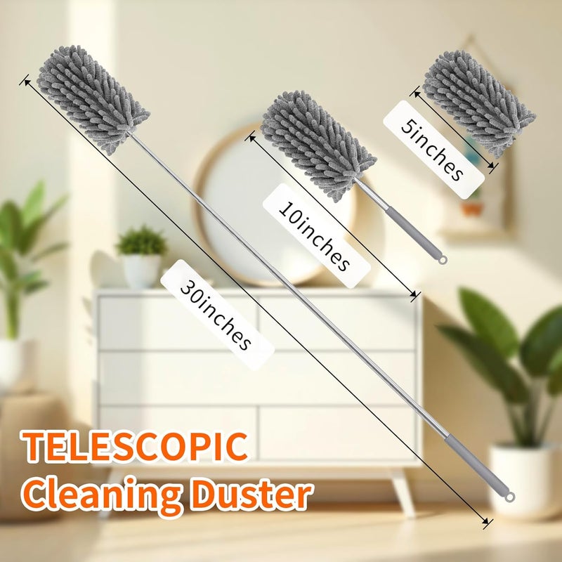 TIMIVO Mini Duster for Cleaning, 360° Bendable Hand Dusters with Extension Pole, Washable Small Duster for Car Interior, Office, Furniture - Image 3